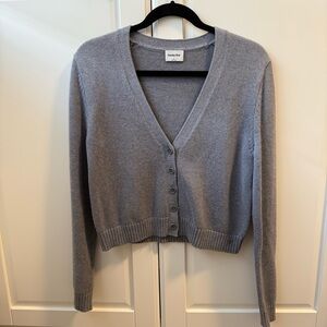 Gray Button-Up Cardigan Aritzia